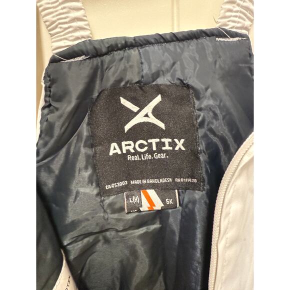 Arctix Kids Insulated White Snow Bib Overalls, Size Large Husky - Picture 6 of 8